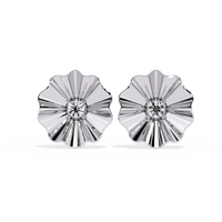 Aurora Fluted Gold Flower Lab Grown Diamond Studs - Ophiratbf