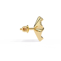 Aurora Fluted Gold Flower Lab Grown Diamond Studs - Ophiratbf