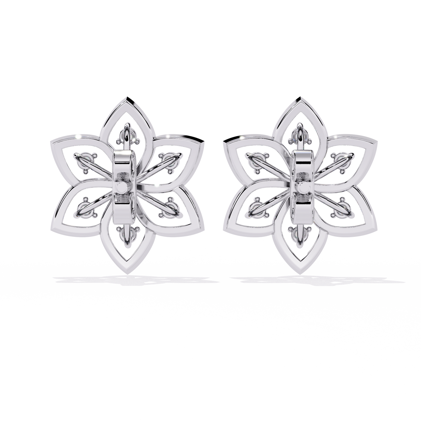 padma lotus lab grown diamond floral studs