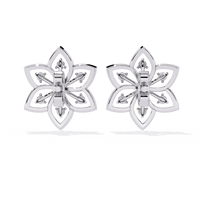 Padma Lotus Lab Grown Diamond Floral Studs - Ophiratbf