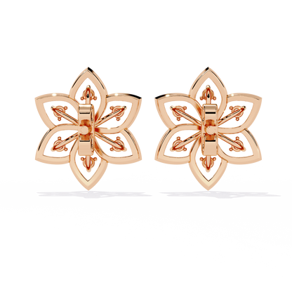 Padma Lotus Lab Grown Diamond Floral Studs