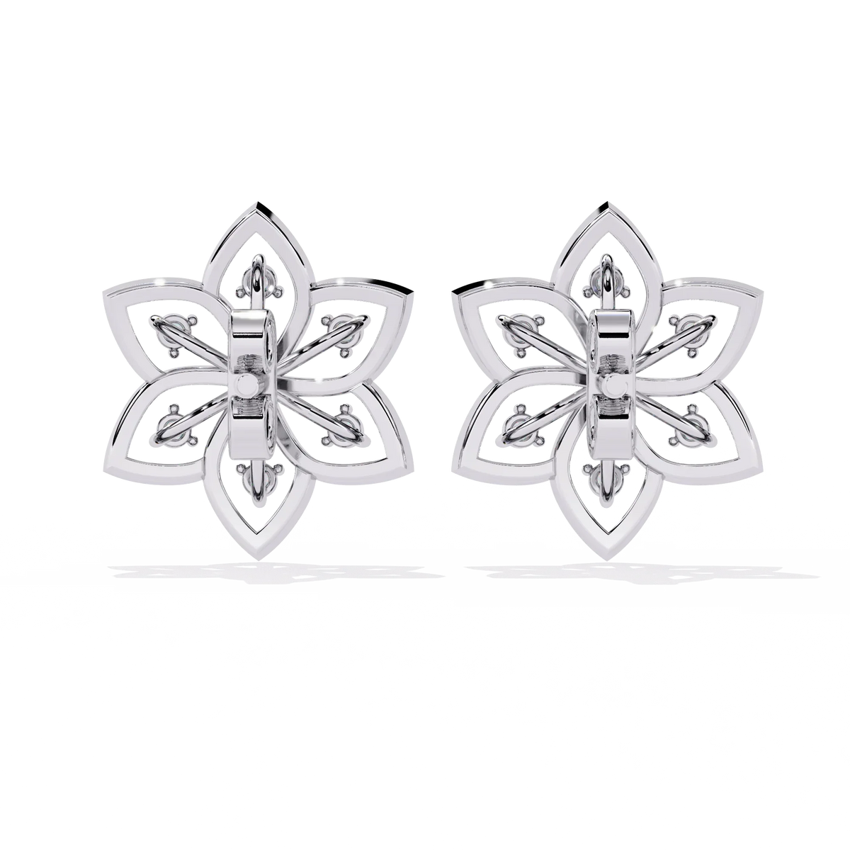 Padma Lotus Lab Grown Diamond Floral Studs - Ophiratbf