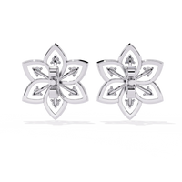 Padma Lotus Lab Grown Diamond Floral Studs - Ophiratbf