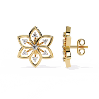 Padma Lotus Lab Grown Diamond Floral Studs - Ophiratbf