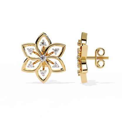 Padma Lotus Lab Grown Diamond Floral Studs