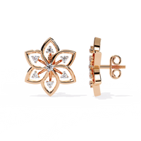 Padma Lotus Lab Grown Diamond Floral Studs - Ophiratbf