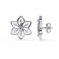Padma Lotus Lab Grown Diamond Floral Studs - Ophiratbf