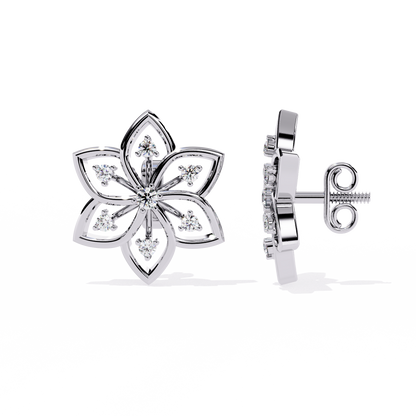Padma Lotus Lab Grown Diamond Floral Studs
