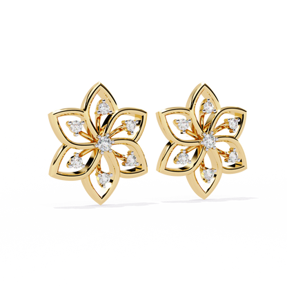 Padma Lotus Lab Grown Diamond Floral Studs