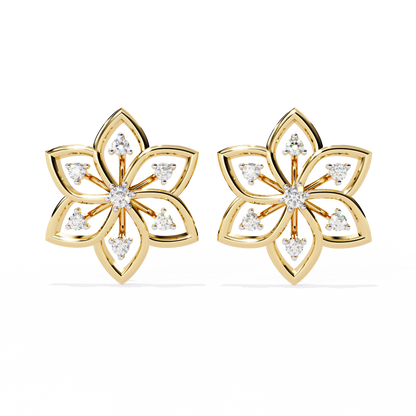 Padma Lotus Lab Grown Diamond Floral Studs
