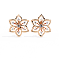 Padma Lotus Lab Grown Diamond Floral Studs - Ophiratbf
