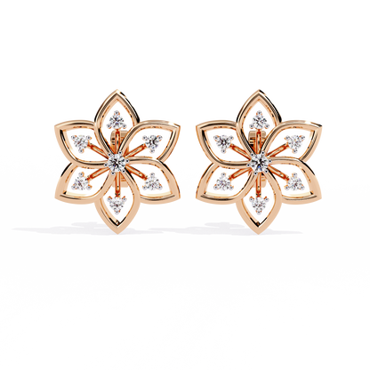 Padma Lotus Lab Grown Diamond Floral Studs