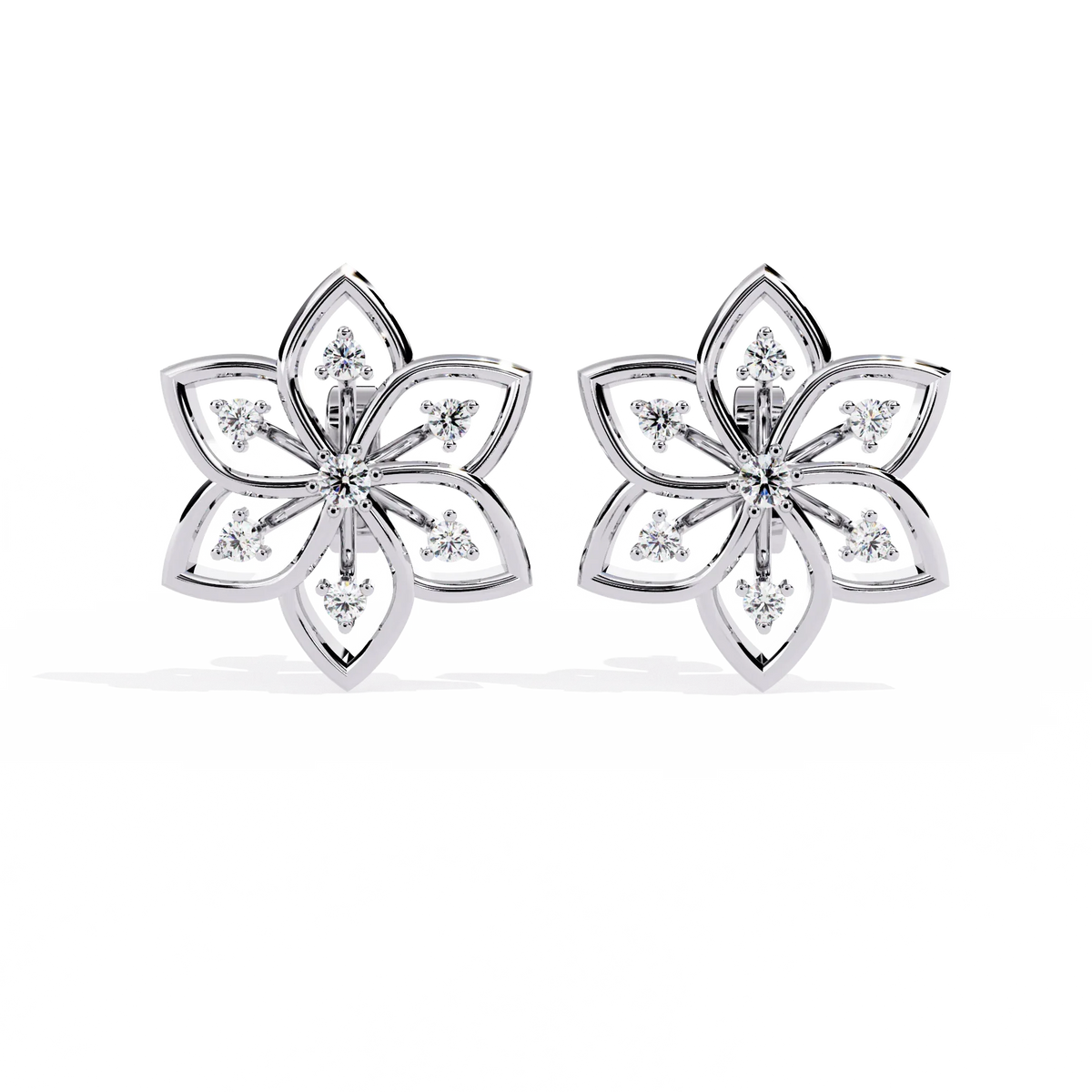 Padma Lotus Lab Grown Diamond Floral Studs - Ophiratbf