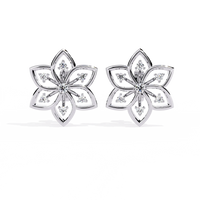 Padma Lotus Lab Grown Diamond Floral Studs - Ophiratbf