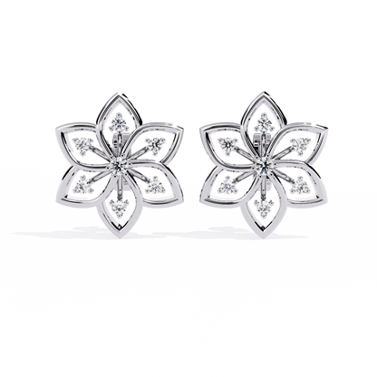 Padma Lotus Lab Grown Diamond Floral Studs