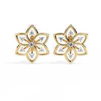 Padma Lotus Lab Grown Diamond Floral Studs - Ophiratbf