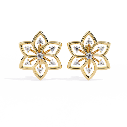 Padma Lotus Lab Grown Diamond Floral Studs
