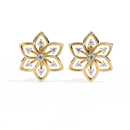 Padma Lotus Lab Grown Diamond Floral Studs