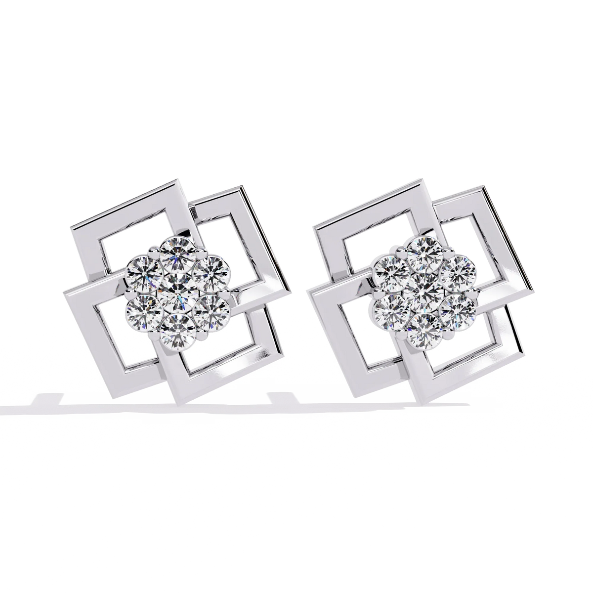 Matrix Geometric Cluster Lab Grown Diamond Studs - Ophiratbf