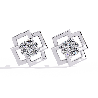 Matrix Geometric Cluster Lab Grown Diamond Studs