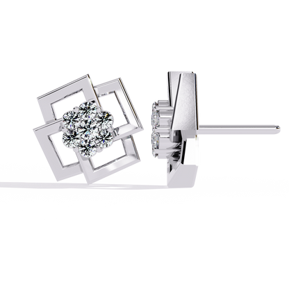 Matrix Geometric Cluster Lab Grown Diamond Studs