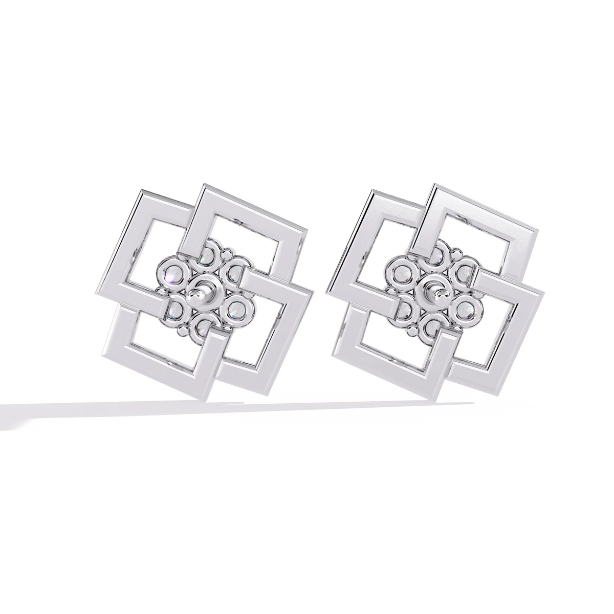 Matrix Geometric Cluster Lab Grown Diamond Studs - Ophiratbf