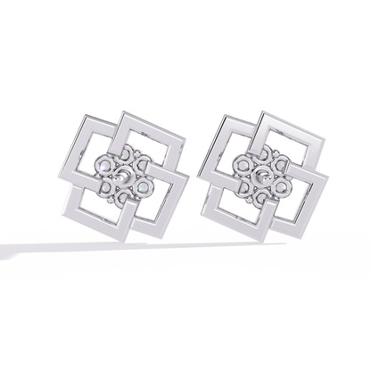 Matrix Geometric Cluster Lab Grown Diamond Studs