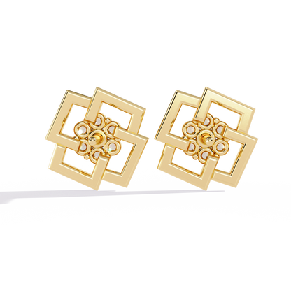 Matrix Geometric Cluster Lab Grown Diamond Studs