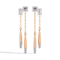 Cosmo Geometric Chain Drop Lab Grown Diamond Earrings - Ophiratbf