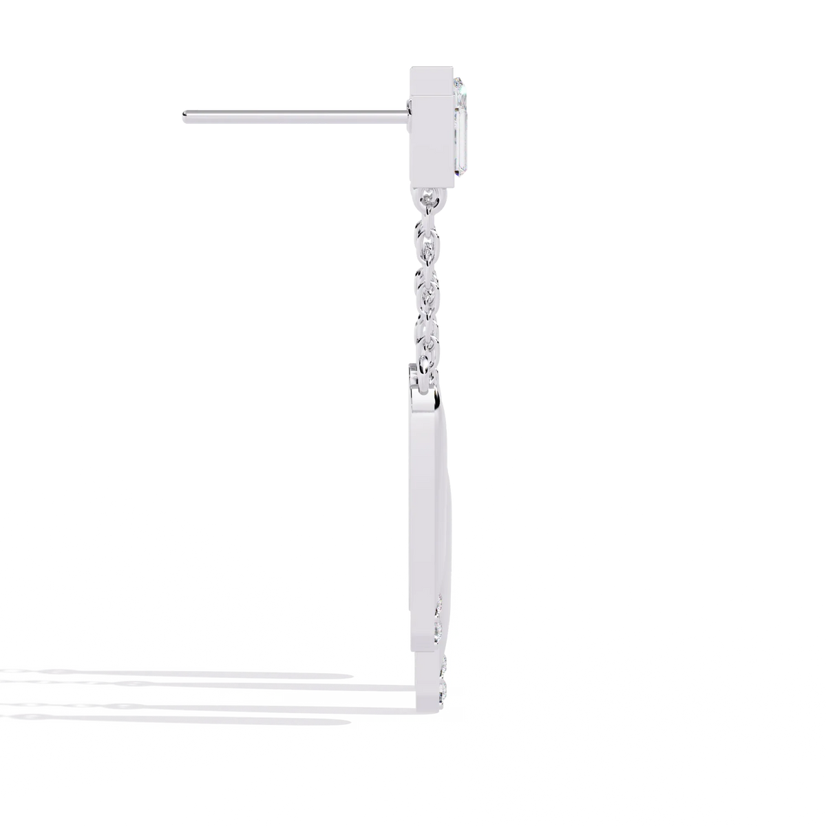 Cosmo Geometric Chain Drop Lab Grown Diamond Earrings - Ophiratbf