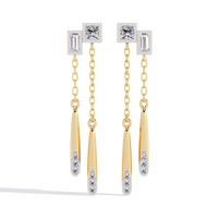 Cosmo Geometric Chain Drop Lab Grown Diamond Earrings - Ophiratbf