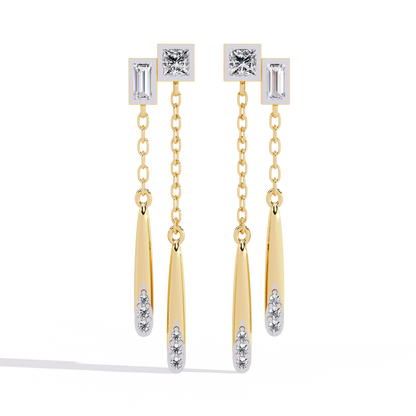 Cosmo Geometric Chain Drop Lab Grown Diamond Earrings