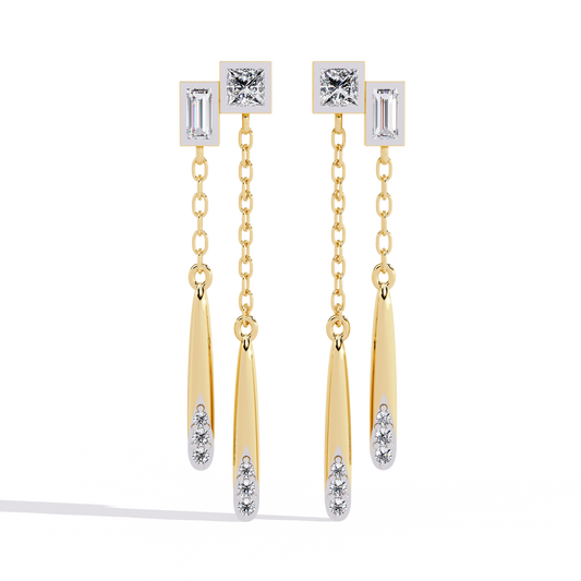 Cosmo Geometric Chain Drop Lab Grown Diamond Earrings