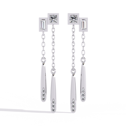 Cosmo Geometric Chain Drop Lab Grown Diamond Earrings