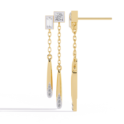 Cosmo Geometric Chain Drop Lab Grown Diamond Earrings
