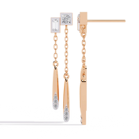 Cosmo Geometric Chain Drop Lab Grown Diamond Earrings - Ophiratbf