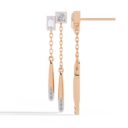 Cosmo Geometric Chain Drop Lab Grown Diamond Earrings