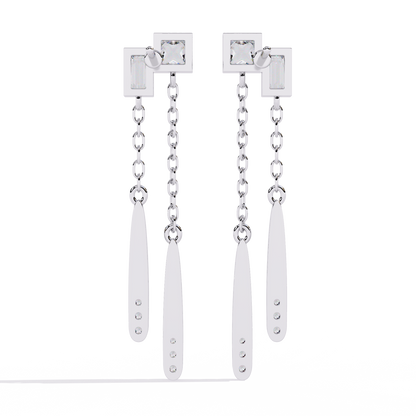 Cosmo Geometric Chain Drop Lab Grown Diamond Earrings