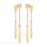 Cosmo Geometric Chain Drop Lab Grown Diamond Earrings - Ophiratbf