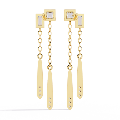 Cosmo Geometric Chain Drop Lab Grown Diamond Earrings