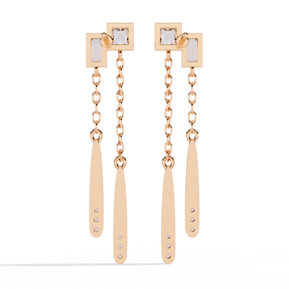 Cosmo Geometric Chain Drop Lab Grown Diamond Earrings