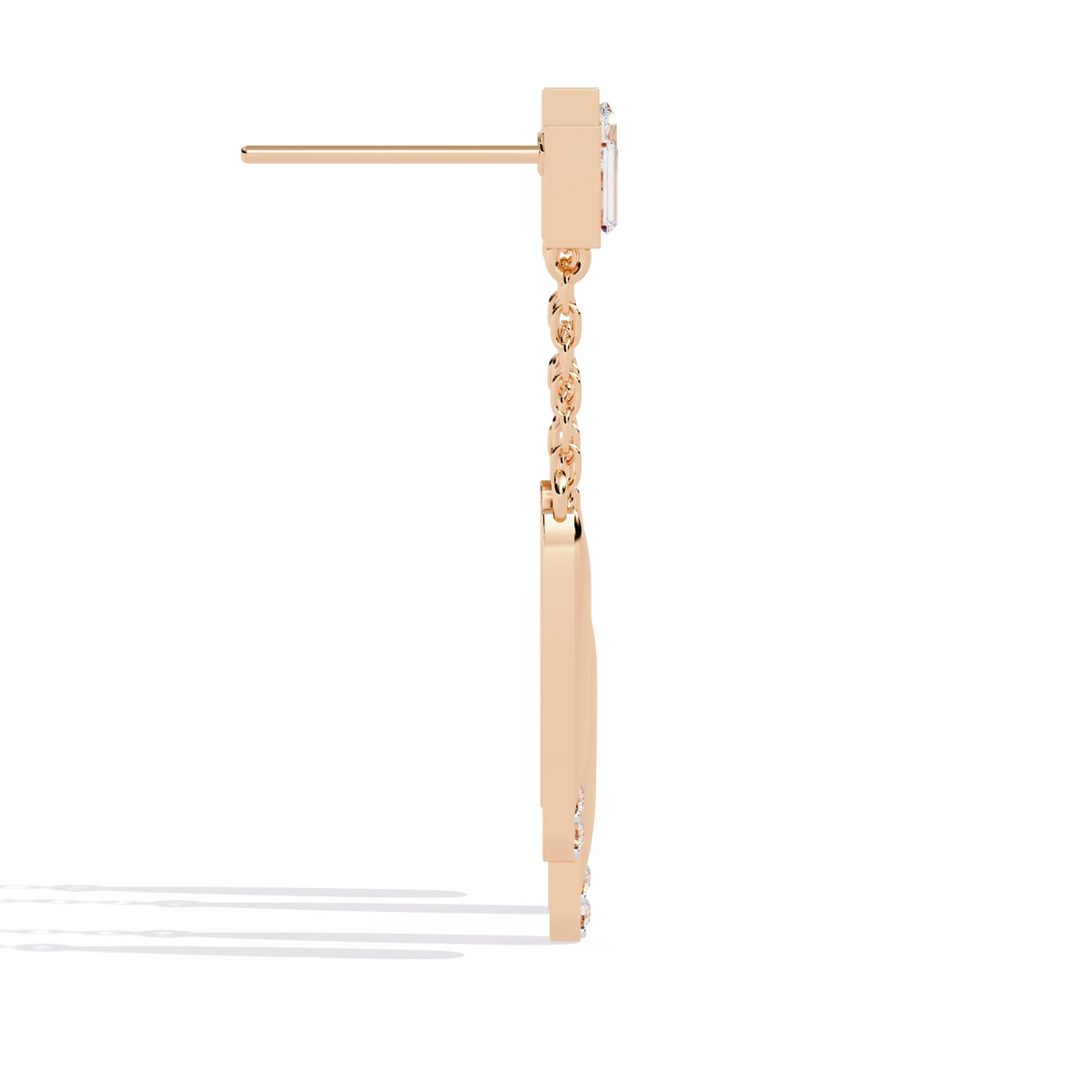 Cosmo Geometric Chain Drop Lab Grown Diamond Earrings - Ophiratbf