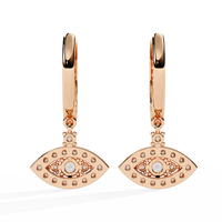 Protea Evil Eye Marquise Lab Grown Diamond Drop Hoops - Ophiratbf