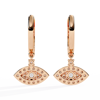 Protea Evil Eye Marquise Lab Grown Diamond Drop Hoops