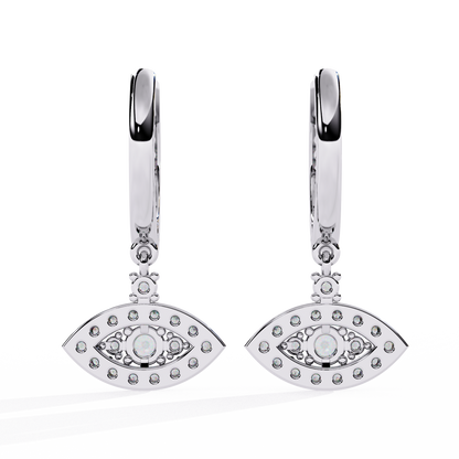 Protea Evil Eye Marquise Lab Grown Diamond Drop Hoops