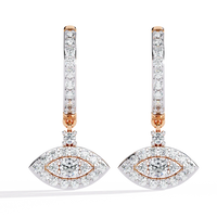 Protea Evil Eye Marquise Lab Grown Diamond Drop Hoops - Ophiratbf