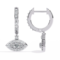 Protea Evil Eye Marquise Lab Grown Diamond Drop Hoops - Ophiratbf