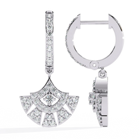 Deco Fan Radiance Lab Grown Diamond Drop Hoops - Ophiratbf