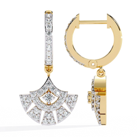 Deco Fan Radiance Lab Grown Diamond Drop Hoops - Ophiratbf