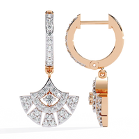 Deco Fan Radiance Lab Grown Diamond Drop Hoops - Ophiratbf